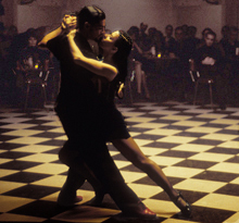 de la pelicula 2002, Diosa del tango Milena Plebs con Ezequiel Farfaro, cerca Sr. Roberto Duval, "Assasination Tango"